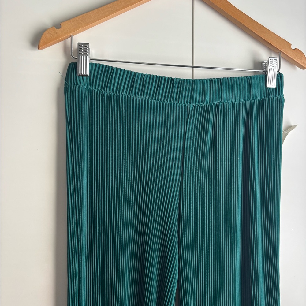 Joie Teal Ribbed 2 piece set Blouse w/ Pants - Picture 7 of 7
